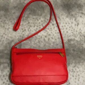 Fossil Women’s Gift Mini Leather Crossbody Bag (Red 10”x7”